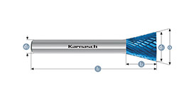 Борфреза перевернутый конус, покрытие BLUE-TEC, арт.115096020
