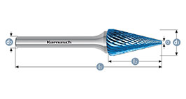 Борфреза конус, покрытие BLUE-TEC, арт.115091020