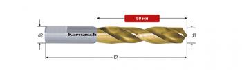 Сверло спиральное 12х50 HSS-Co с покрытием TiN арт. 20.1840-090