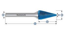 Борфреза конус, покрытие BLUE-TEC, арт.115093055