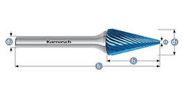 Борфреза конус, покрытие BLUE-TEC, арт.115090045