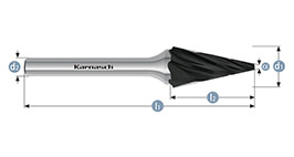 Борфреза конус, покрытие BLACK-TEC, арт.115095025