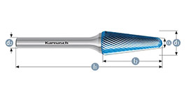 Борфреза конус с закругленной головкой, покрытие BLUE-TEC, арт.115083020