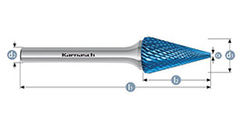 Борфреза конус, покрытие BLUE-TEC, арт.115092035