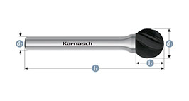 Борфреза сфера, покрытие BLACK-TEC, арт.115035110