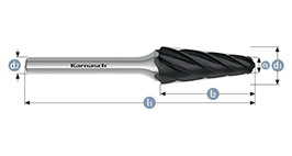 Борфреза конус с закругленной головкой, покрытие BLACK-TEC, арт.115085015