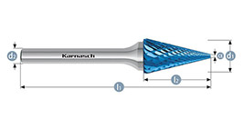 Борфреза конус, покрытие BLUE-TEC, арт.115094030