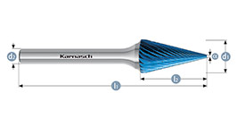 Борфреза конус, покрытие BLUE-TEC, арт.115097060