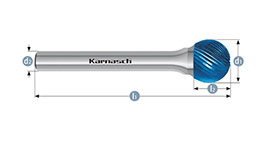 Борфреза сфера, покрытие BLUE-TEC, арт.115033025